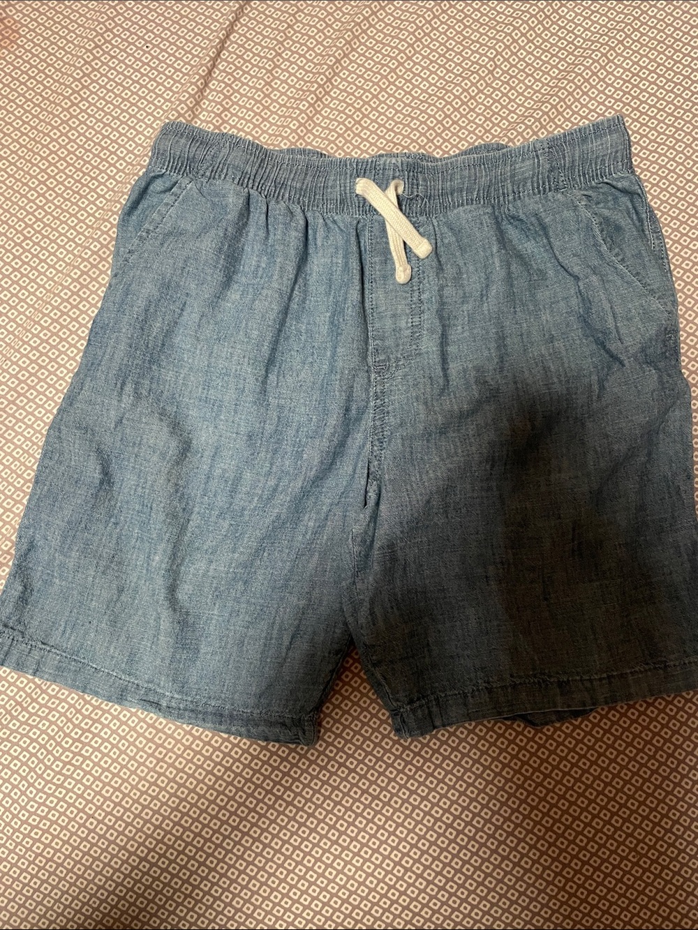 wonder nation Blue Chambray Boys Shorts with Drawstring